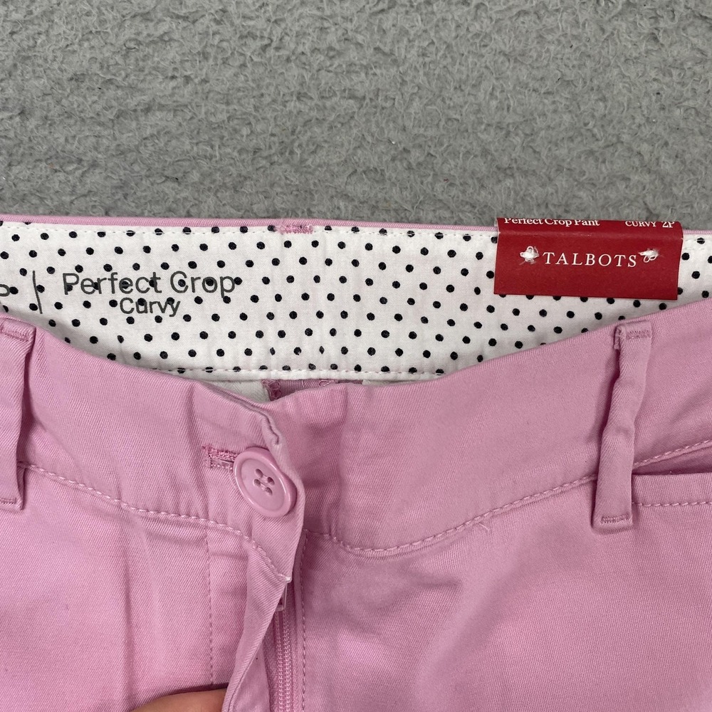Talbots Perfect Crop Pants Womens 2P Pink Curvy Slim Leg Stretch Twill Ankle‎ - Picture 6 of 16